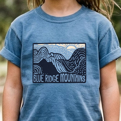 Blue Ridge Mountains Kids Cotton T-Shirt