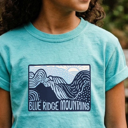 Blue Ridge Mountains Kids Cotton T-Shirt
