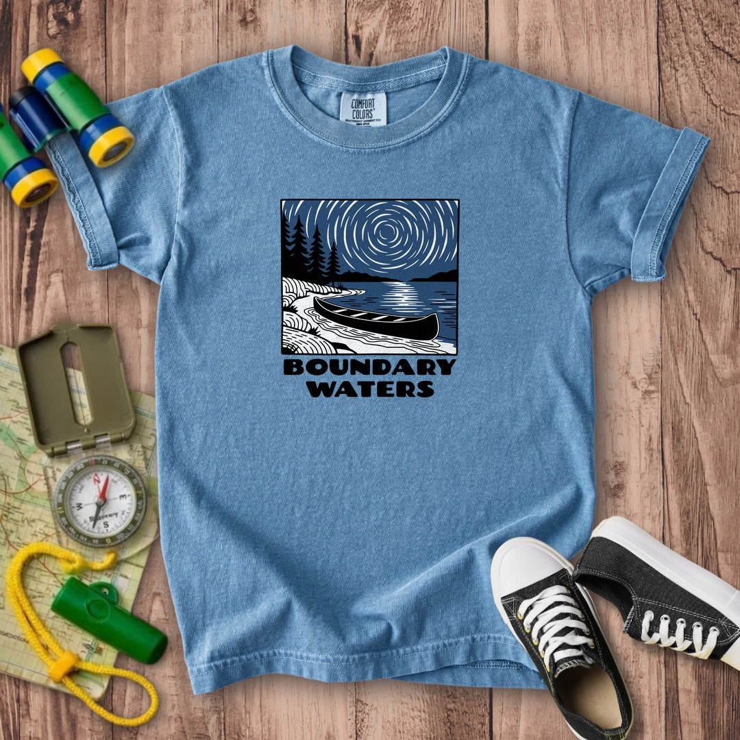 Boundary Waters Canoe Area Wilderness at Night Kids Cotton T-Shirt