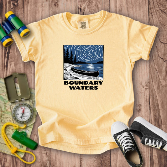 Boundary Waters Canoe Area Wilderness at Night Kids Cotton T-Shirt