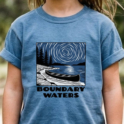 Boundary Waters Canoe Area Wilderness at Night Kids Cotton T-Shirt