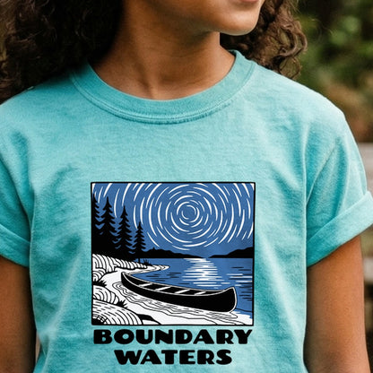 Boundary Waters Canoe Area Wilderness at Night Kids Cotton T-Shirt