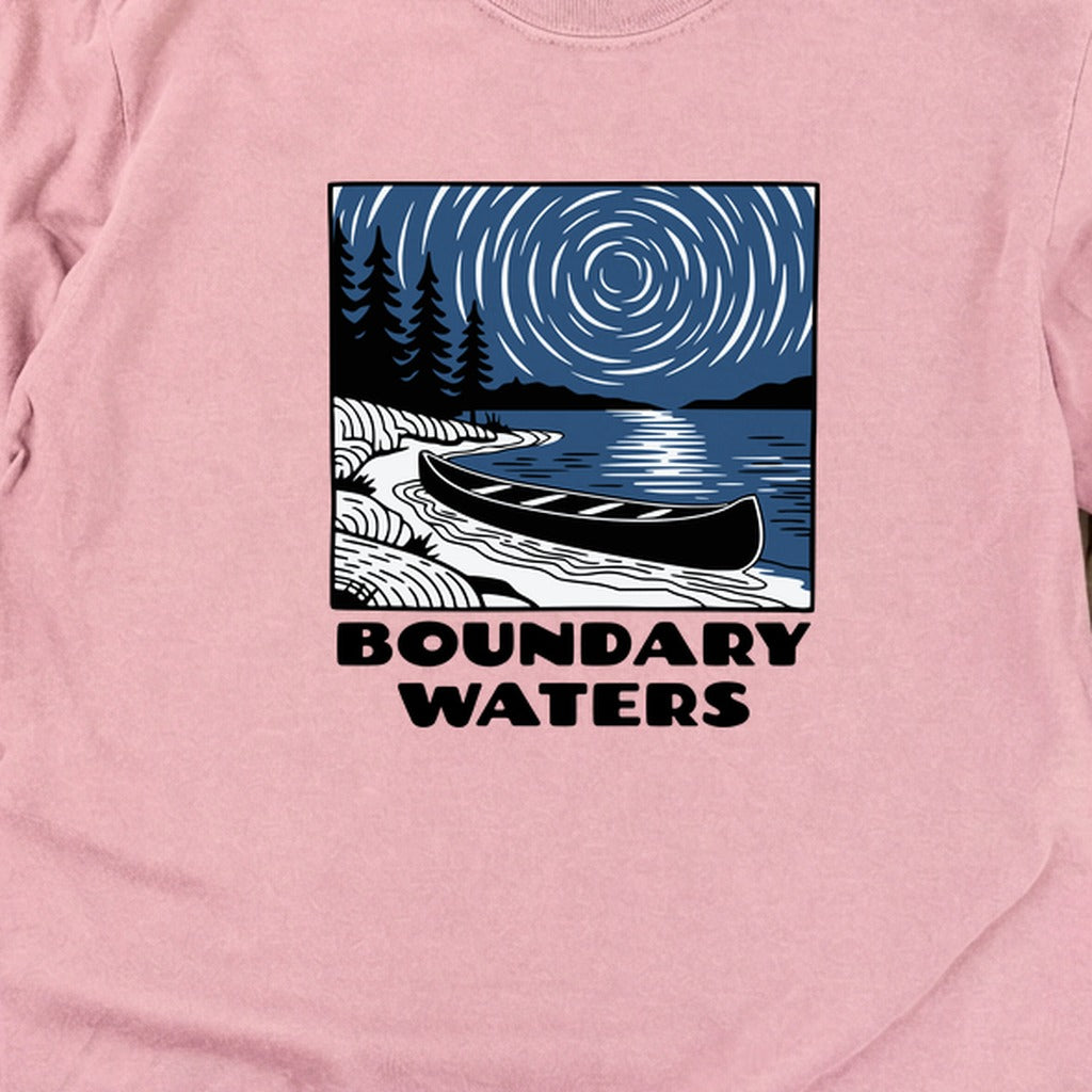 Boundary Waters Canoe Area Wilderness at Night Cotton Long Sleeve