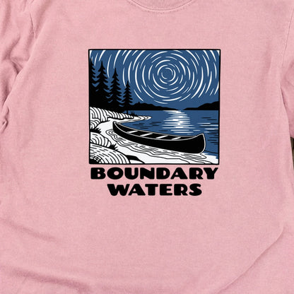 Boundary Waters Canoe Area Wilderness at Night Cotton Long Sleeve