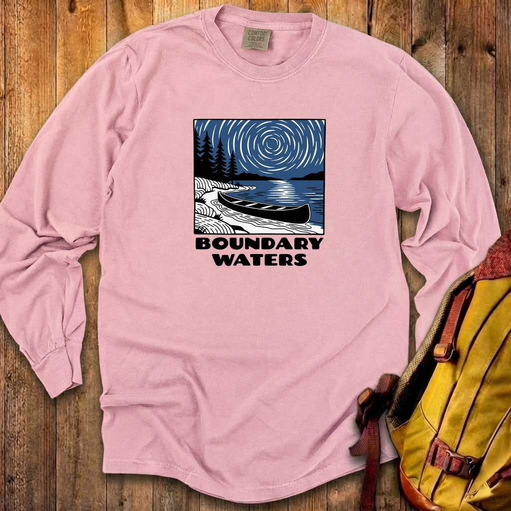 Boundary Waters Canoe Area Wilderness at Night Cotton Long Sleeve