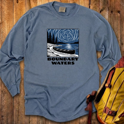 Boundary Waters Canoe Area Wilderness at Night Cotton Long Sleeve