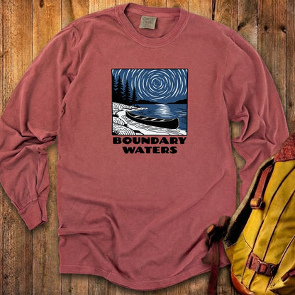 Boundary Waters Canoe Area Wilderness at Night Cotton Long Sleeve
