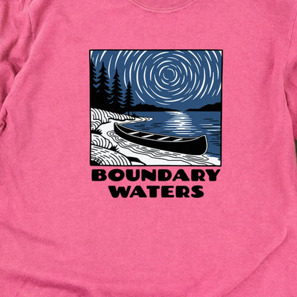 Boundary Waters Canoe Area Wilderness at Night Cotton Long Sleeve