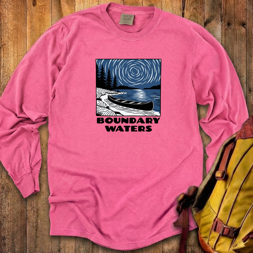 Boundary Waters Canoe Area Wilderness at Night Cotton Long Sleeve