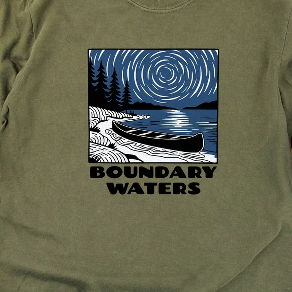 Boundary Waters Canoe Area Wilderness at Night Cotton Long Sleeve
