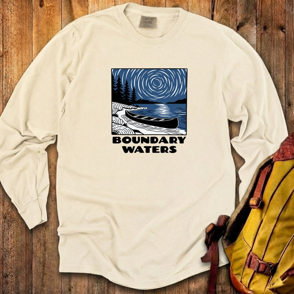 Boundary Waters Canoe Area Wilderness at Night Cotton Long Sleeve