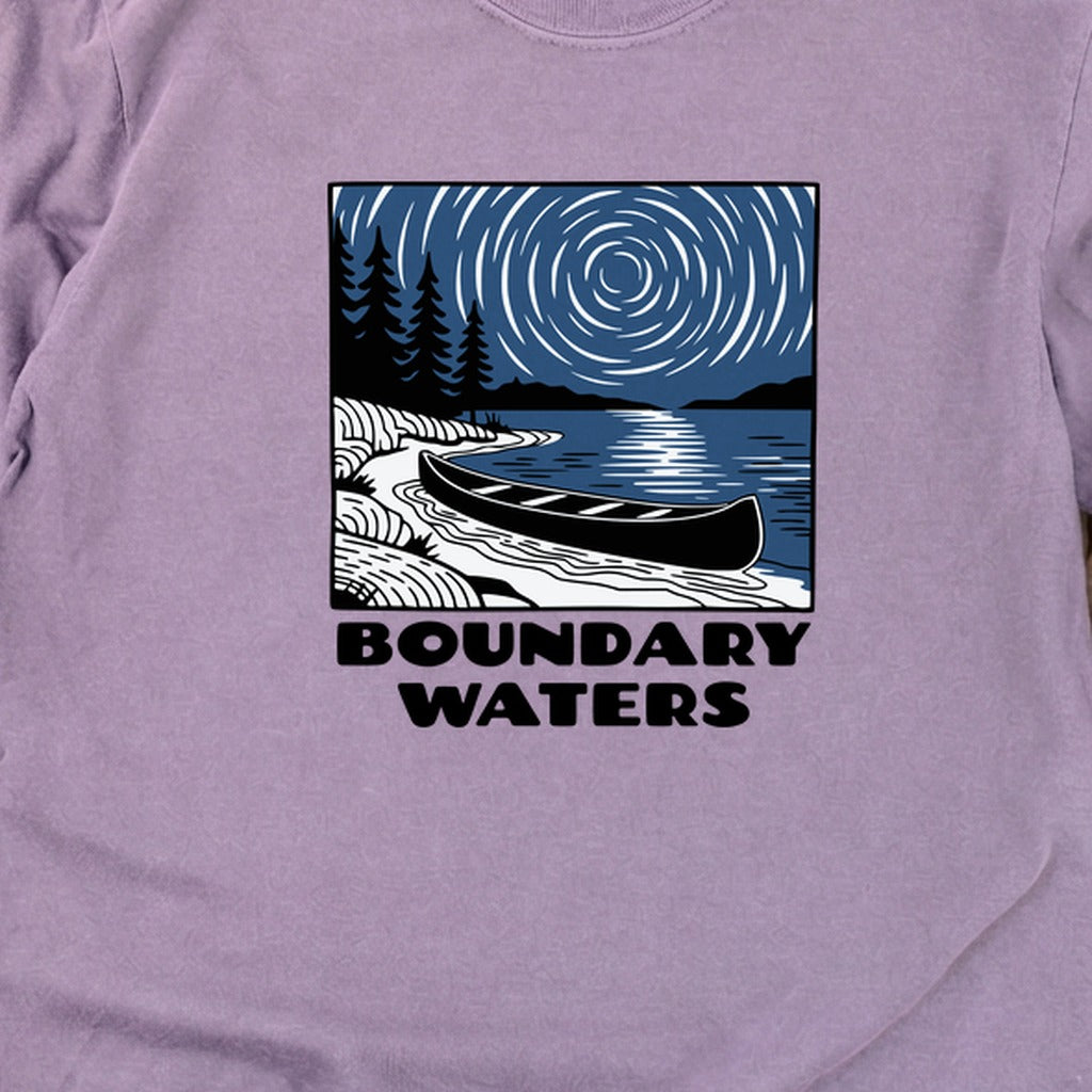 Boundary Waters Canoe Area Wilderness at Night Cotton Long Sleeve