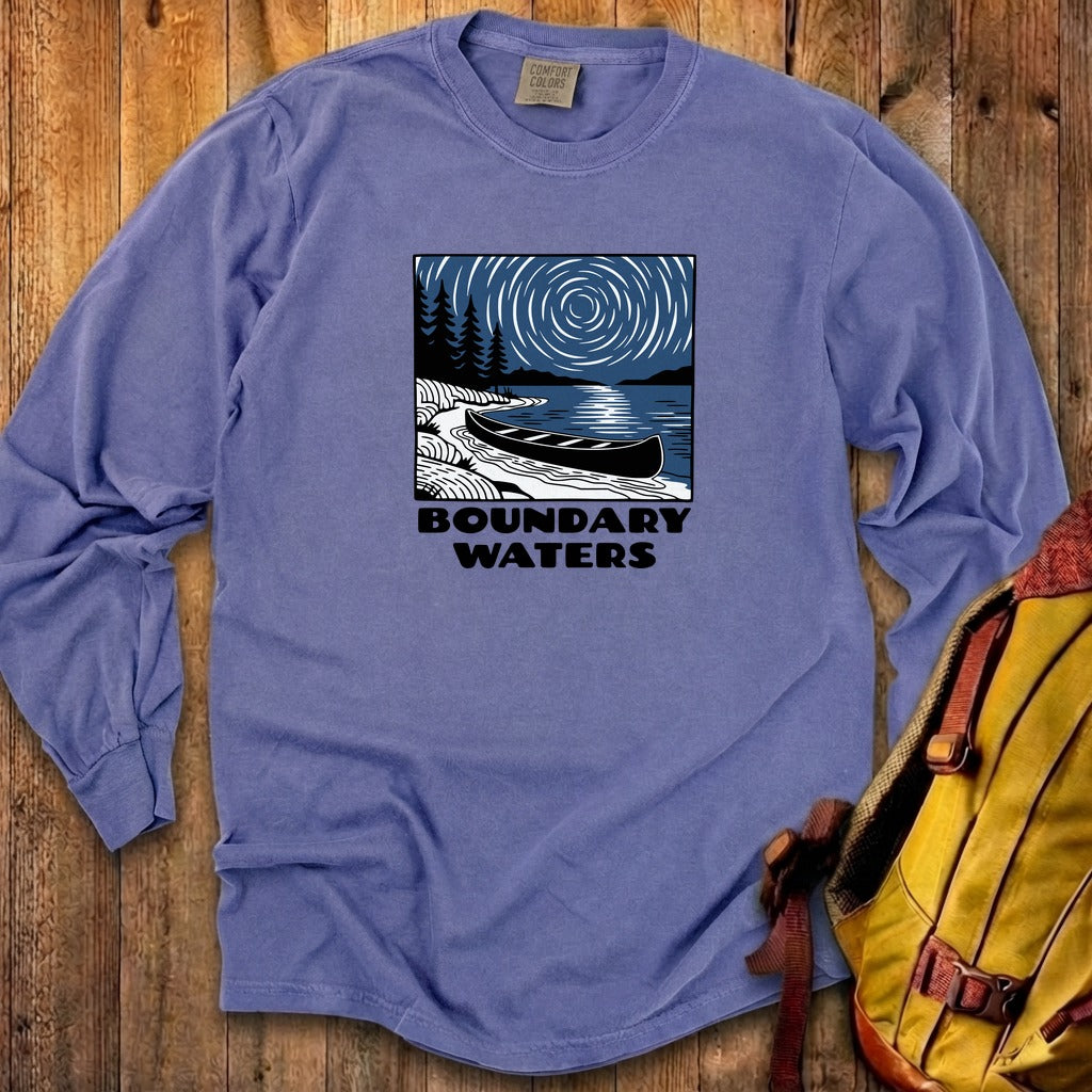 Boundary Waters Canoe Area Wilderness at Night Cotton Long Sleeve
