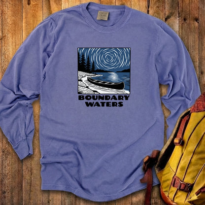Boundary Waters Canoe Area Wilderness at Night Cotton Long Sleeve