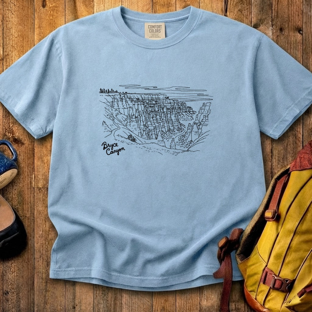 Bryce Line Drawing Cotton T-Shirt