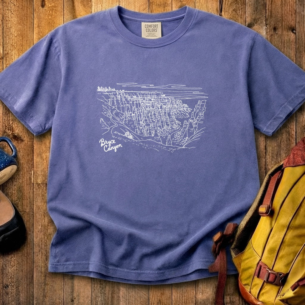 Bryce Line Drawing Cotton T-Shirt