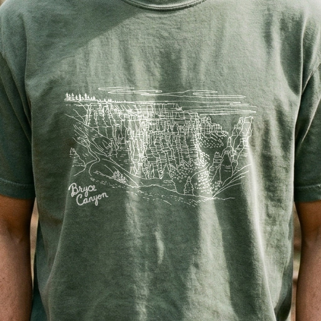 Bryce Line Drawing Cotton T-Shirt