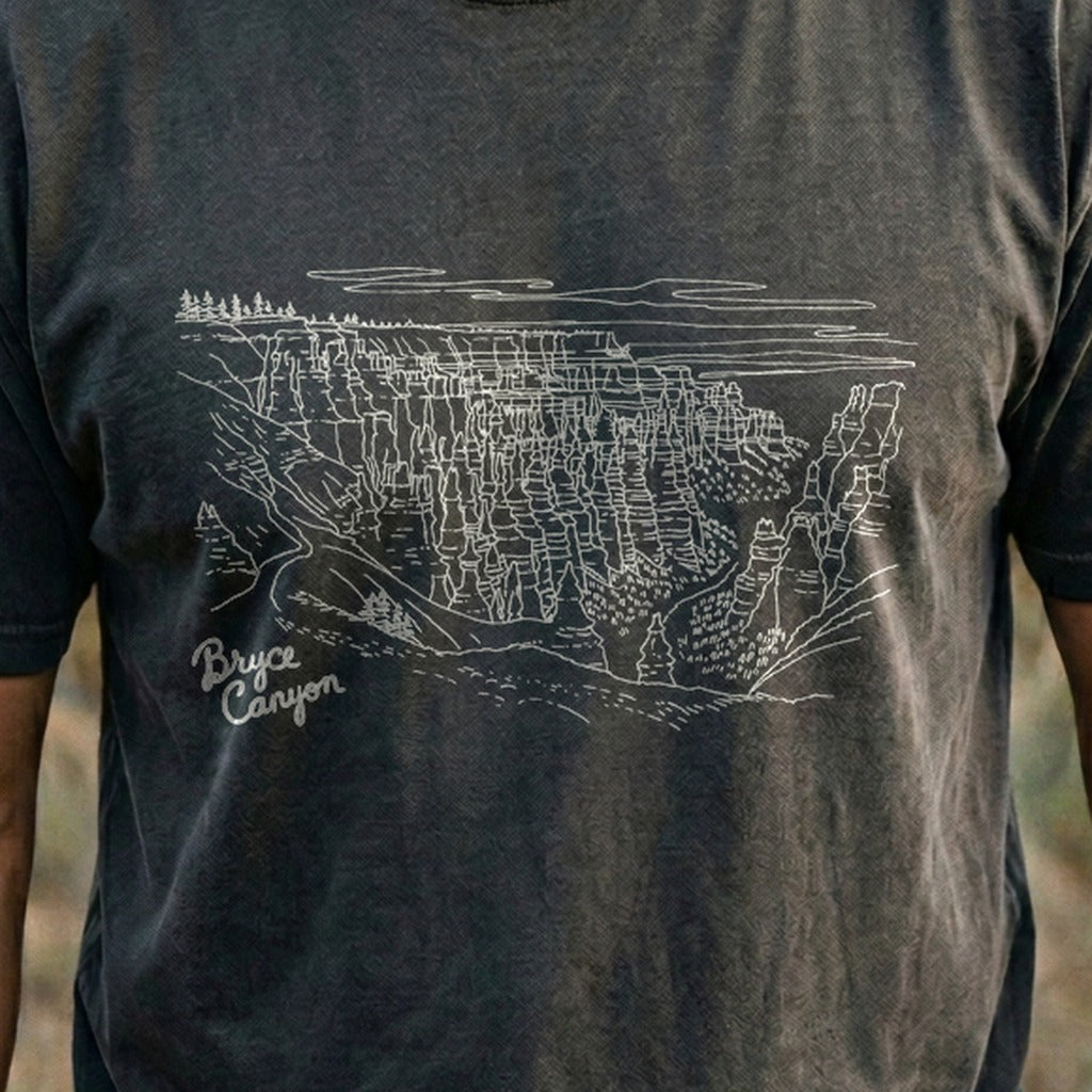 Bryce Line Drawing Cotton T-Shirt