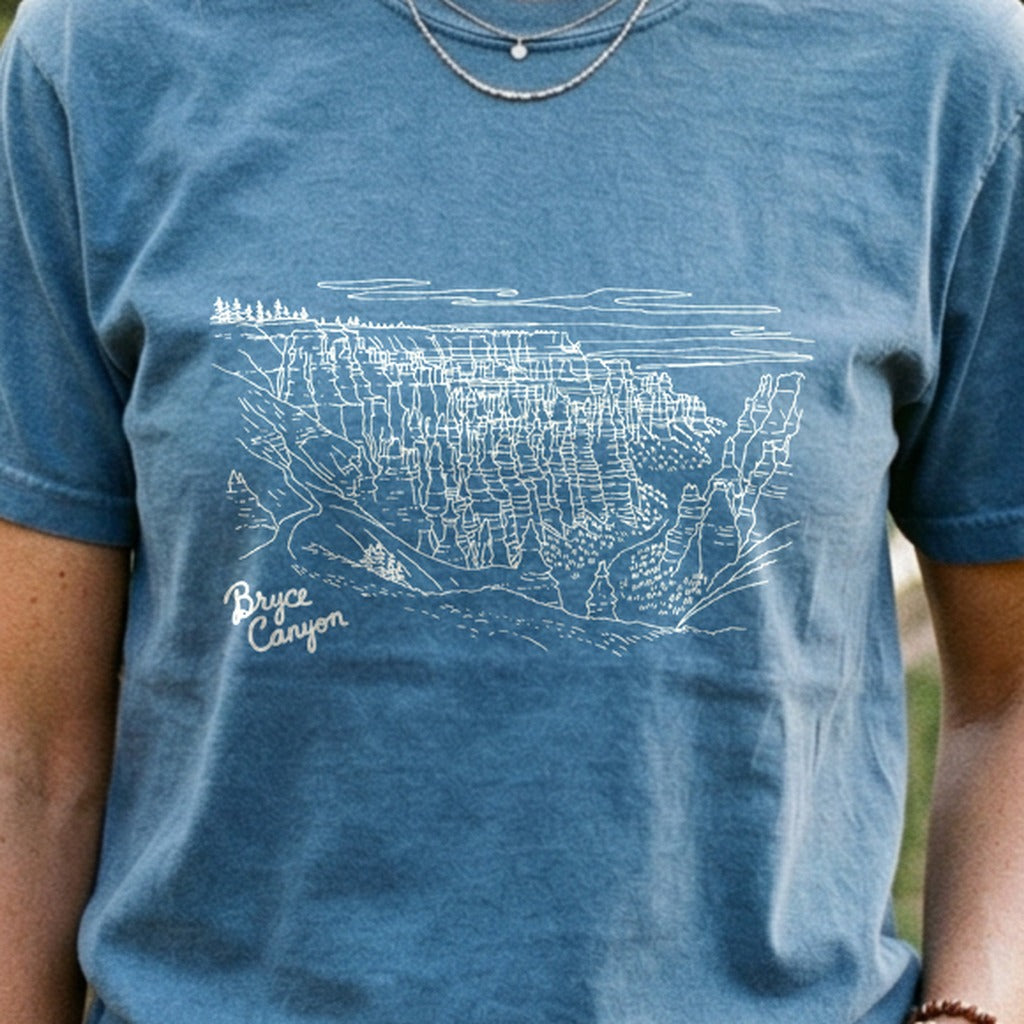 Bryce Line Drawing Cotton T-Shirt
