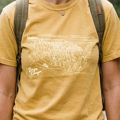 Bryce Line Drawing Cotton T-Shirt