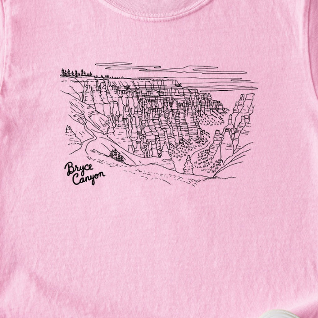 Bryce Line Drawing Kids Cotton T-Shirt