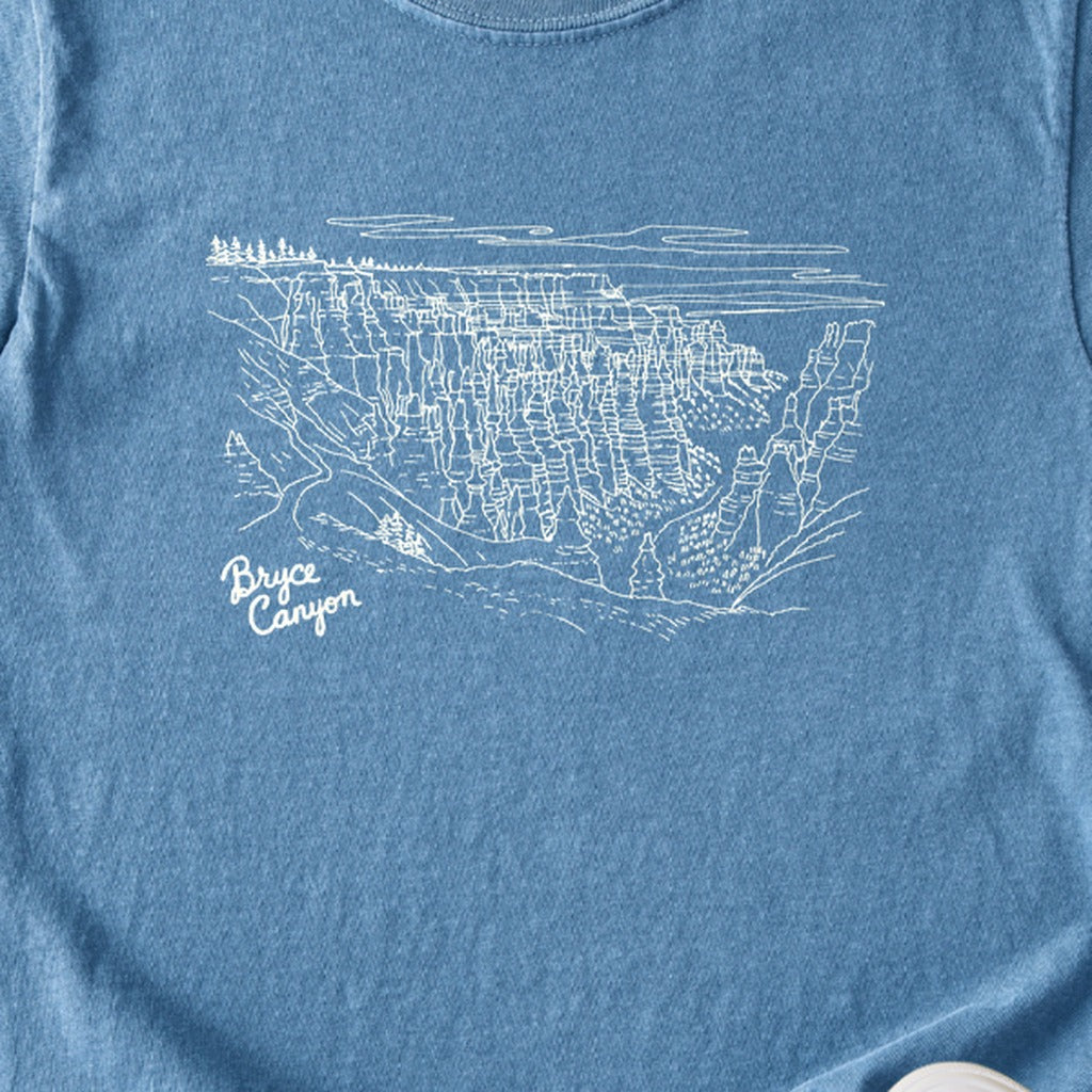 Bryce Line Drawing Kids Cotton T-Shirt