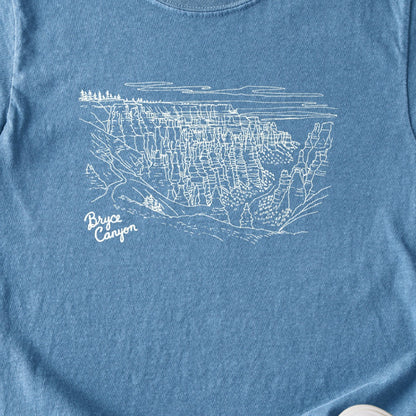 Bryce Line Drawing Kids Cotton T-Shirt