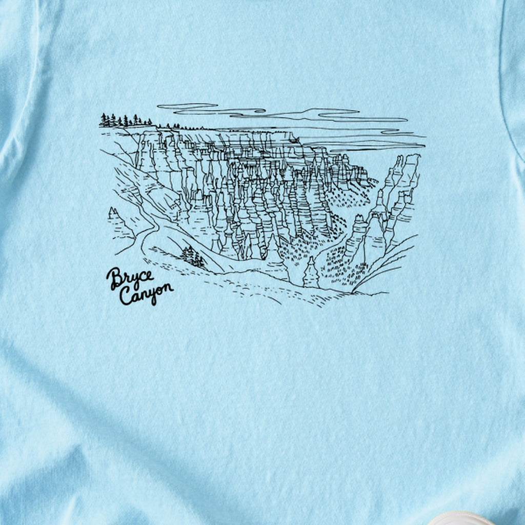 Bryce Line Drawing Kids Cotton T-Shirt