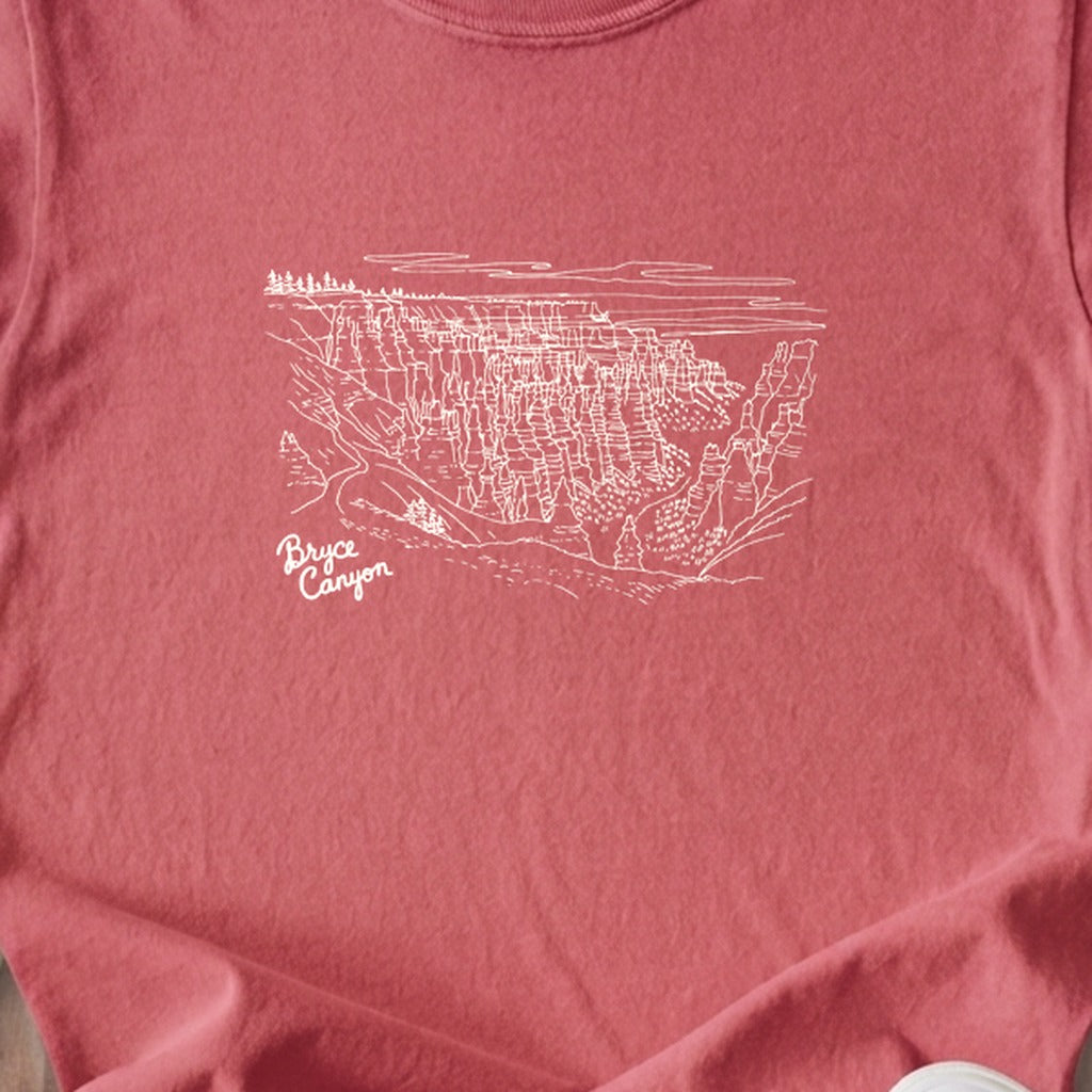 Bryce Line Drawing Kids Cotton T-Shirt