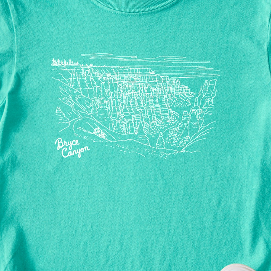 Bryce Line Drawing Kids Cotton T-Shirt