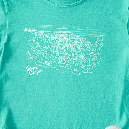 Bryce Line Drawing Kids Cotton T-Shirt