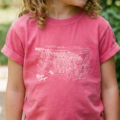 Bryce Line Drawing Kids Cotton T-Shirt