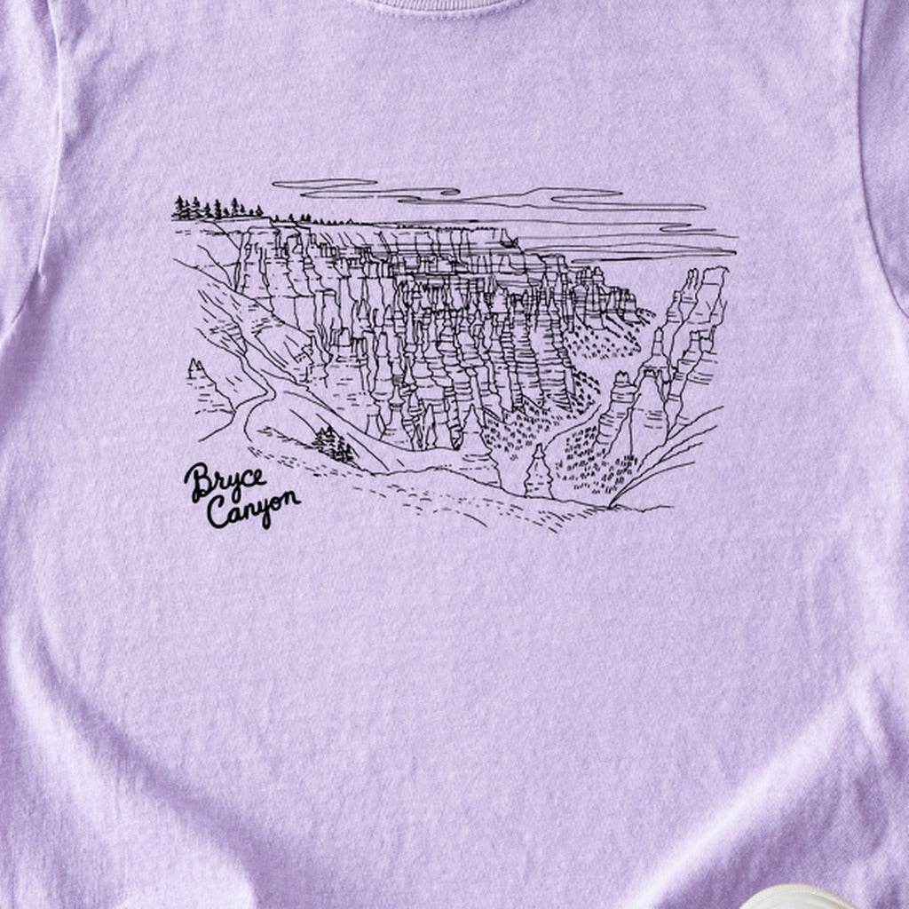Bryce Line Drawing Kids Cotton T-Shirt