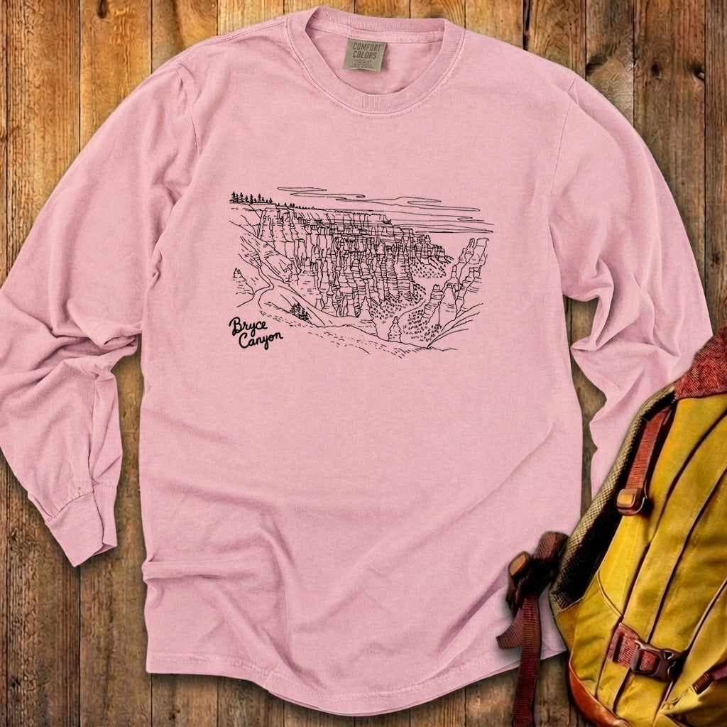 Bryce Line Drawing Cotton Long Sleeve