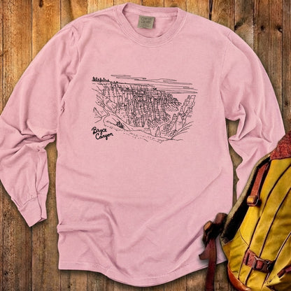 Bryce Line Drawing Cotton Long Sleeve