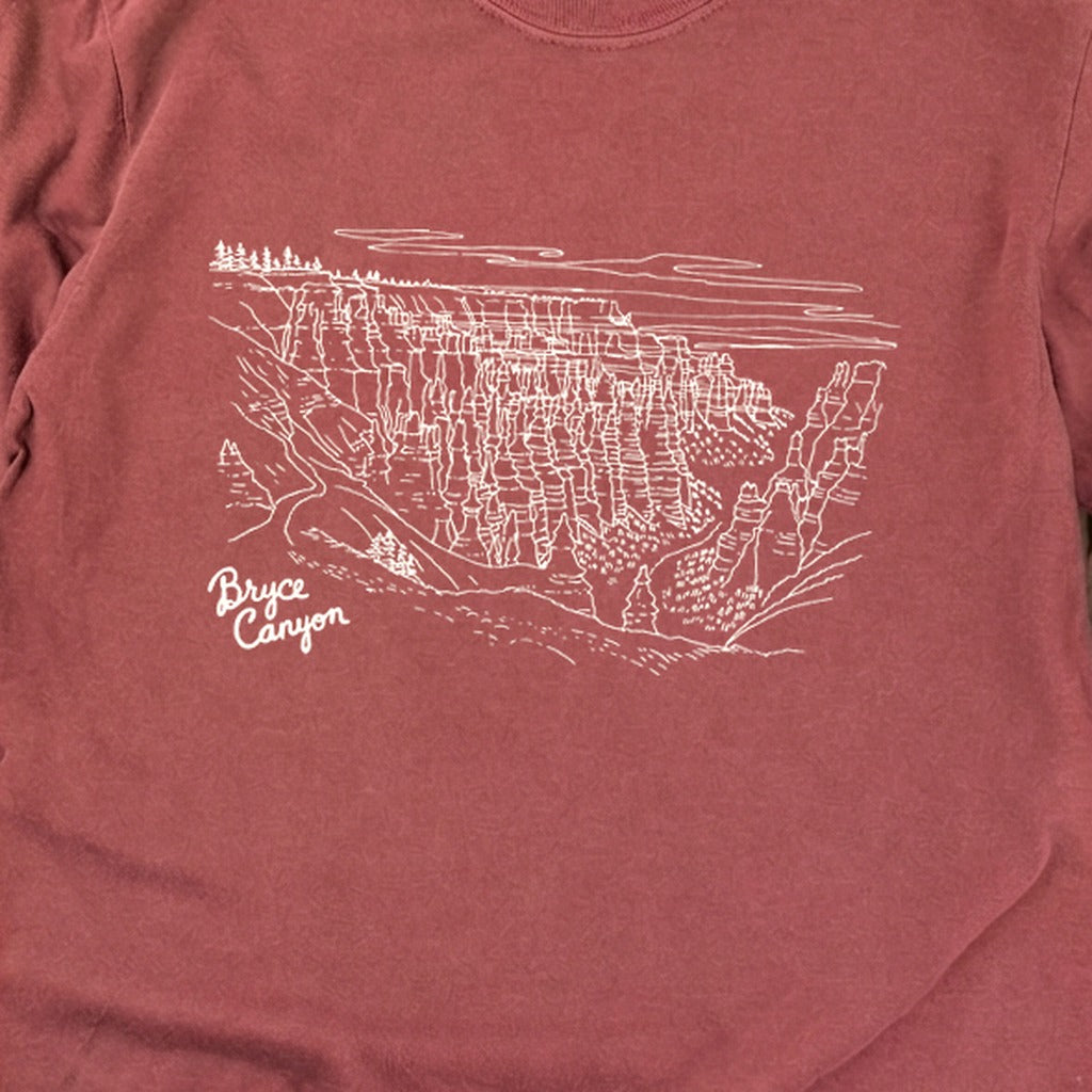 Bryce Line Drawing Cotton Long Sleeve