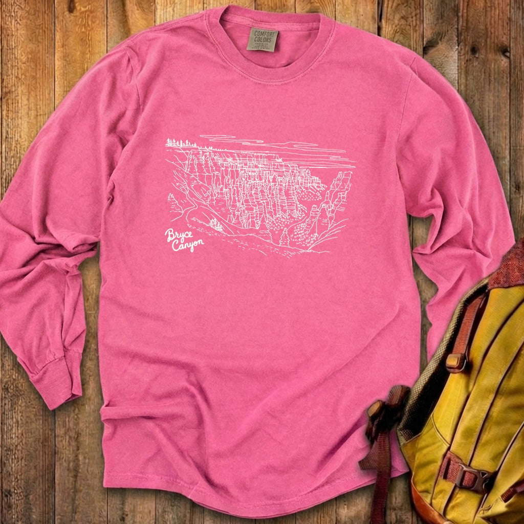 Bryce Line Drawing Cotton Long Sleeve