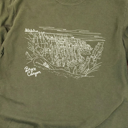 Bryce Line Drawing Cotton Long Sleeve
