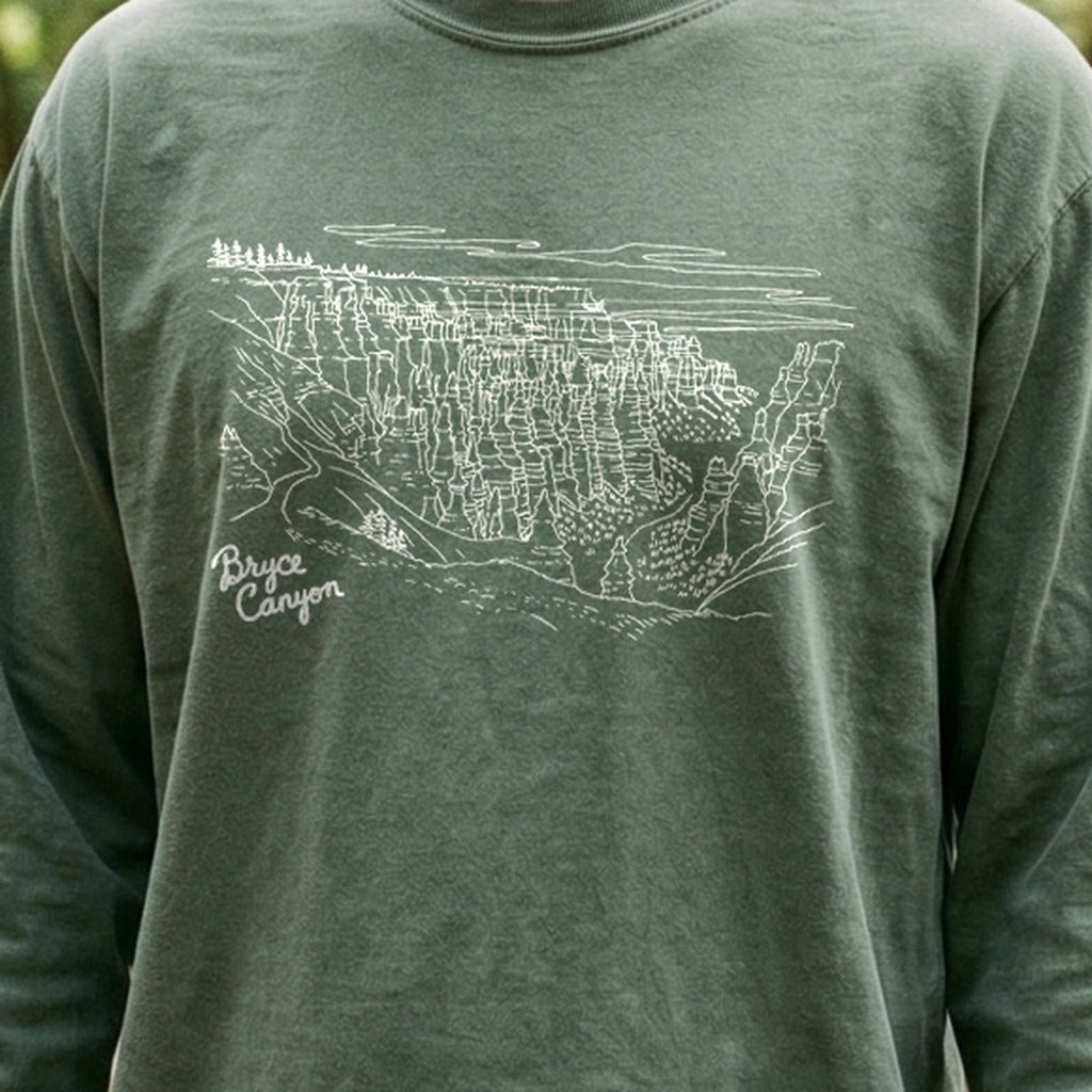 Bryce Line Drawing Cotton Long Sleeve
