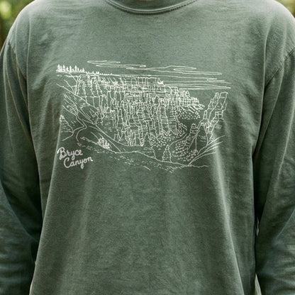 Bryce Line Drawing Cotton Long Sleeve