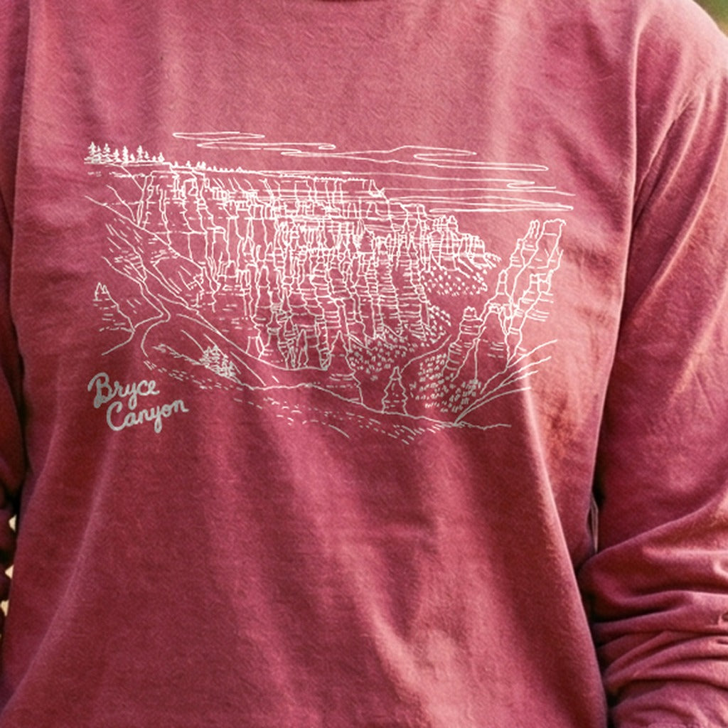 Bryce Line Drawing Cotton Long Sleeve