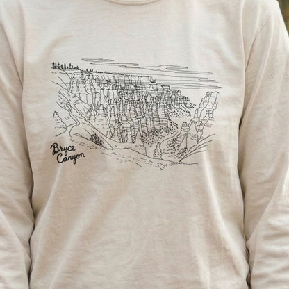 Bryce Line Drawing Cotton Long Sleeve