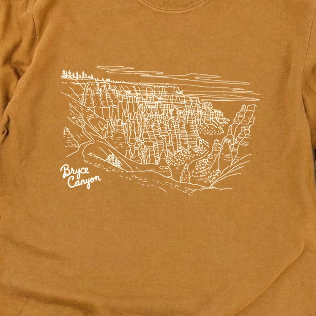 Bryce Line Drawing Cotton Long Sleeve