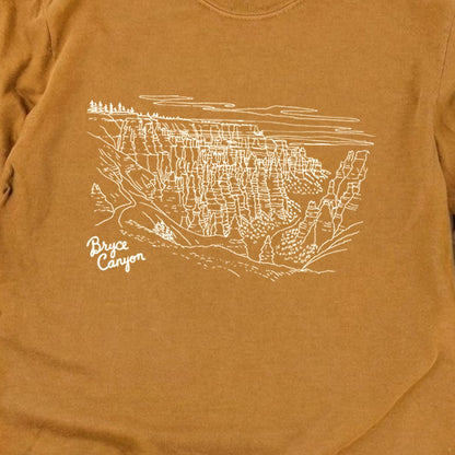 Bryce Line Drawing Cotton Long Sleeve