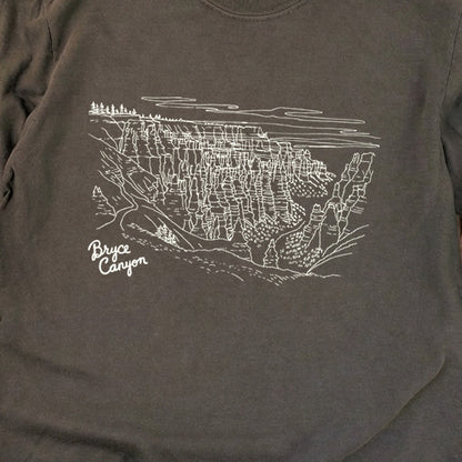 Bryce Line Drawing Cotton Long Sleeve