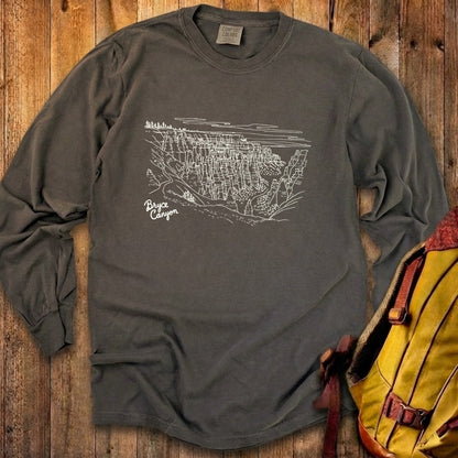 Bryce Line Drawing Cotton Long Sleeve