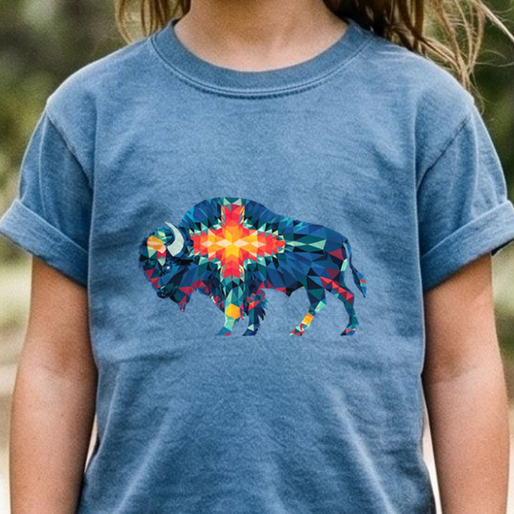 Buffalo Southwestern Mosaic Kids Cotton T-Shirt