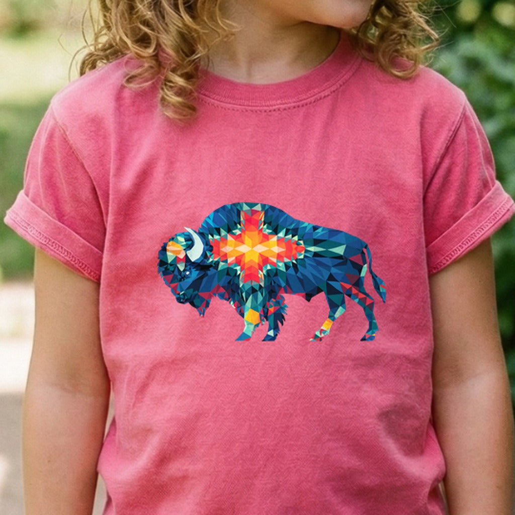 Buffalo Southwestern Mosaic Kids Cotton T-Shirt