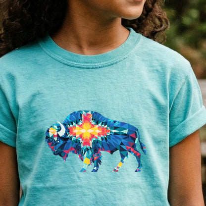 Buffalo Southwestern Mosaic Kids Cotton T-Shirt