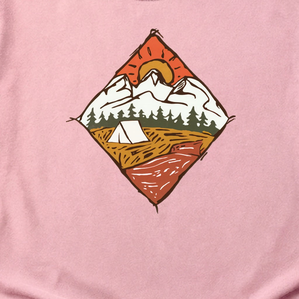 Camping Illustration Cotton T-Shirt